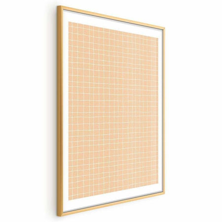 Poster - Lines and Noise - a wavy grid in shades of orange