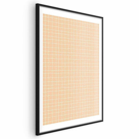 Poster - Lines and Noise - a wavy grid in shades of orange