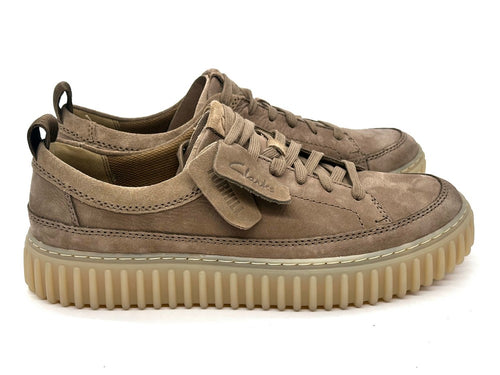 Clarks Sneakers uomo Torhill Lace in nubuk beige scuro