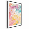 Poster - Colorful Chaos - dynamic shapes in shades of pink, yellow, and blue