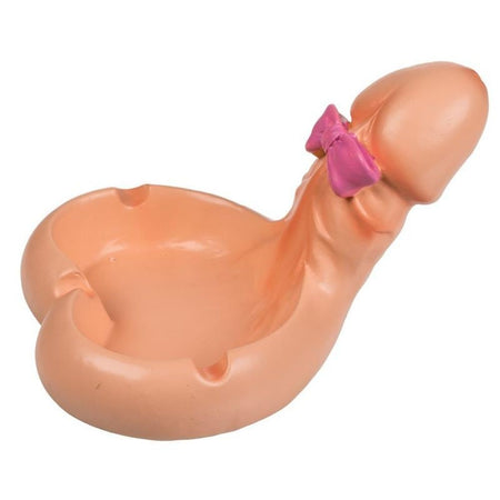 POSACENERE IN POLIRESINA, PENE CON FIOCCO ROSA OOTB