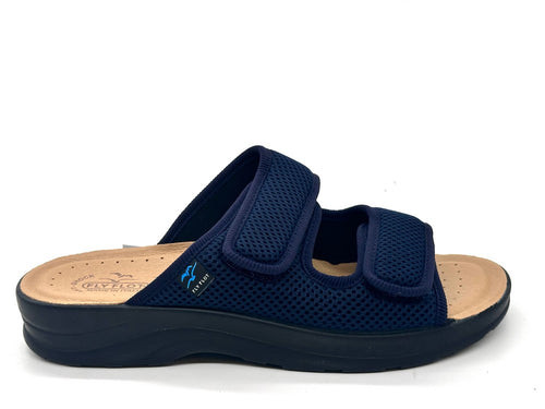 FLY FLOT Ciabatte uomo ALDENO con doppio strappo in tessuto blu