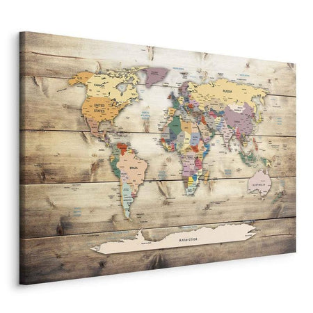 Quadro World Map: Colourful Continents