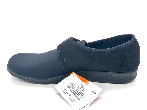 FLY FLOT Pantofola a strappo da uomo nera elasticizzata