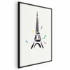 Poster - Black Illustration of the Eiffel Tower on a Light Background