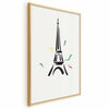Poster - Black Illustration of the Eiffel Tower on a Light Background