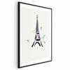Poster - Black Illustration of the Eiffel Tower on a Light Background