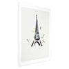 Poster - Black Illustration of the Eiffel Tower on a Light Background