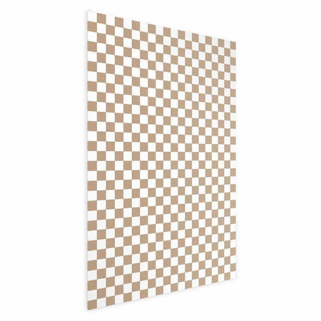 Poster - Geometry and Browns - a chessboard pattern in neutral shades
