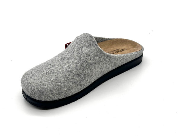 Grunland ciabatte uomo Pone in feltro di lana grigie