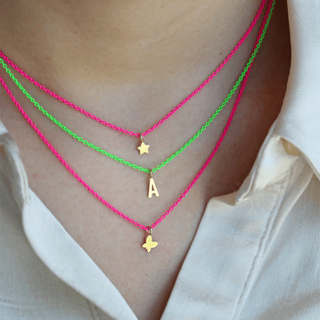 Rue des Mille - GIROCOLLO FARFALLA FUCSIA FLUO ORO18KT