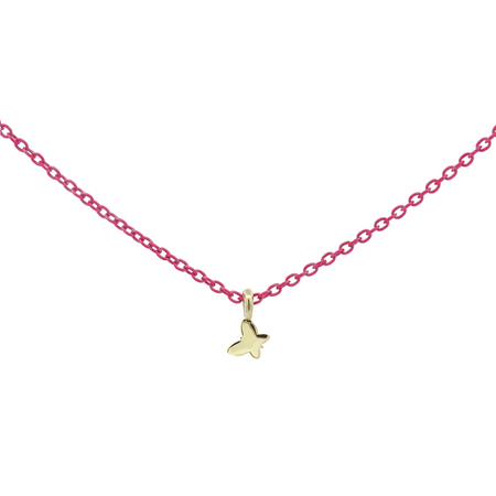 Rue des Mille - GIROCOLLO FARFALLA FUCSIA FLUO ORO18KT