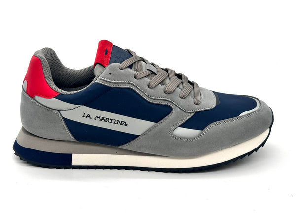 LaMartina sneakers uomo La Bombonera grigio blu con dettagli rossi