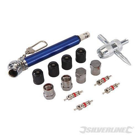 Kit di riparazione per valvola di pneumatici Silverline 14 pezzi - Eternal Brico