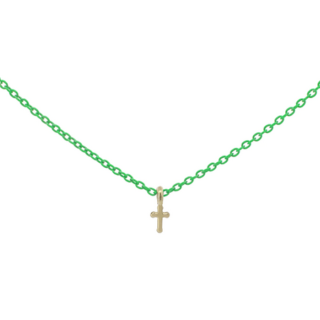 Rue des Mille - GIROCOLLO CROCE VERDE FLUO ORO18KT