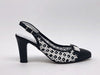 DONNA SOFT Slingback traforato in pelle bianca e nera 5679