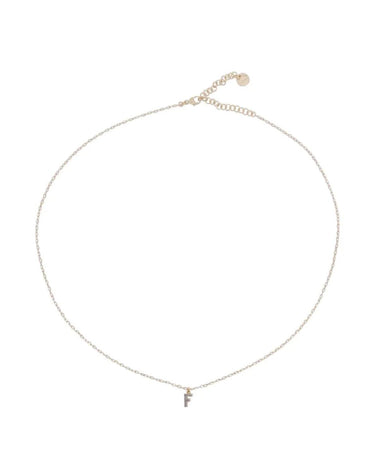 Rue des mille - Girocollo Rue iniziale F in argento dorato e zirconi