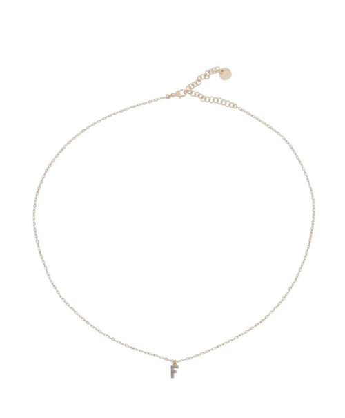 Rue des mille - Girocollo Rue iniziale F in argento dorato e zirconi