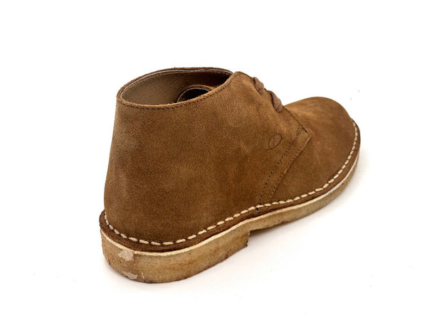 Polacchini donna camoscio marrone cuoio fondo para stile chukka