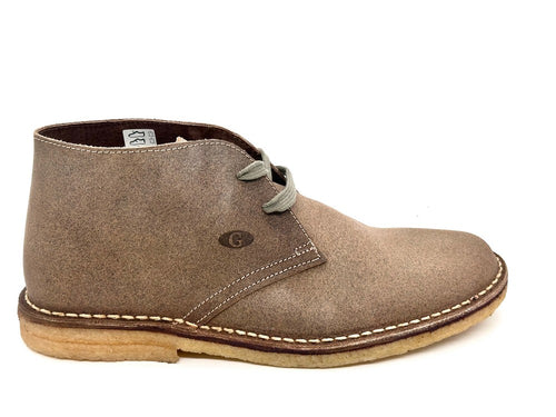 Polacchini uomo pelle beige scuro fondo para stile chukka