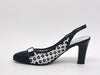 DONNA SOFT Slingback traforato in pelle bianca e nera 5679