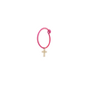 Rue des Mille - MONO ORECCHINO CROCE HOOP FUCSIA FLUO ORO18KT