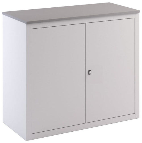 Sopralzo con top in nobilitato e ante battenti metalliche per archivio documenti cm. 100x45x87H