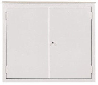 Sopralzo con top in nobilitato e ante battenti metalliche per archivio documenti cm. 100x45x87H