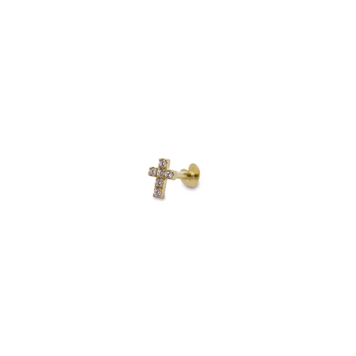 Rue des Mille - PIERCING HELIX CROCE E DIAMANTI LAB GROWN ORO18KT