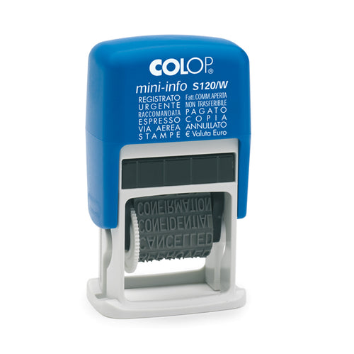 Timbro Mini Polinomio S120/W 12Diciture 4Mm Autoinchiostrante Colop