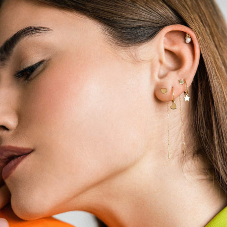 Rue des Mille - PIERCING HELIX TRIANGOLO PERLA E DIAMANTI LAB GROWN ORO18KT