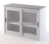 Sopralzo in metallo con top in legno e ante scorrevoli in vetro per ufficio cm. 120x45x87H