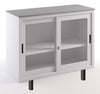 Armadio con top in melaminico e ante scorrevoli in vetro su gambette cm. 120x45x99H