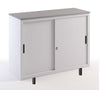 Sopralzo con top in legno e ante scorrevoli metalliche su gambette cm. 120x45x99H