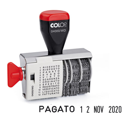 Timbro Datario + Polinomio 04000Wd 12 Diciture 4Mm Colop