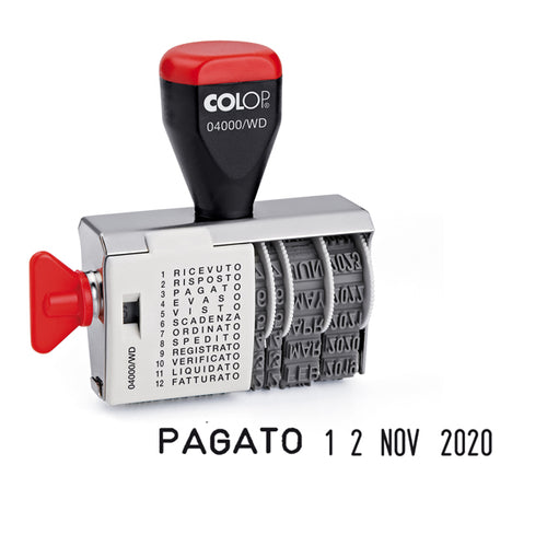 Timbro Datario + Polinomio 04000Wd 12 Diciture 4Mm Colop