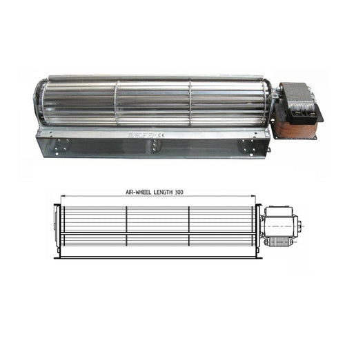 VENTOLA TANGENZIALE CM 30 MOTORE DX PER FORNO STUFA LEGNA PELLET SP 304