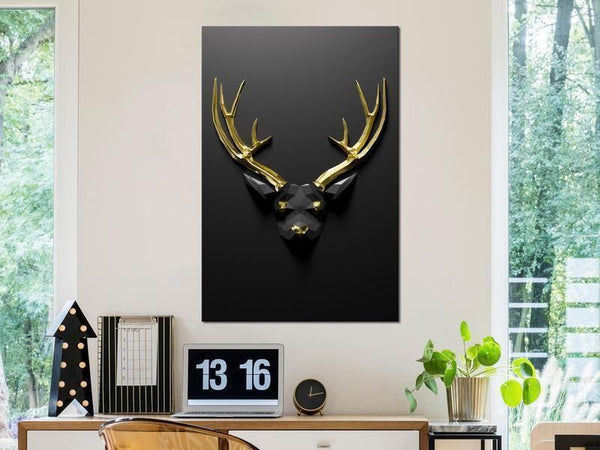 Quadro Golden Antlers (1 Part) Vertical