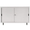 Armadio basso da ufficio con top in melaminico e ante scorrevoli in metallo cm. 150x45x99H