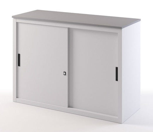 Sopralzo con top in nobilitato e ante scorrevoli per armadio ufficio operativo cm. 150x45x87H