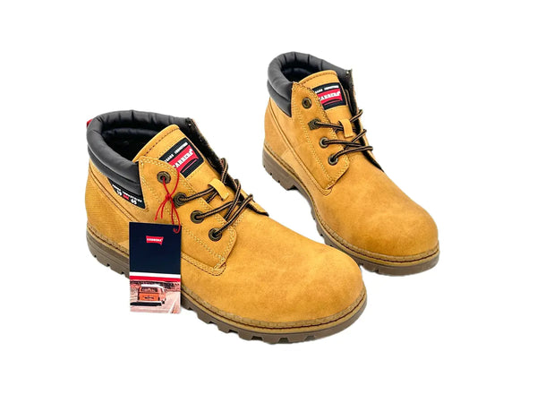 Carrera scarponcini uomo color cuoio in ecopelle con imbottitura e suola carrarmato