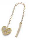 Rue des Mille - MONO ORECCHINO CUORE CATENELLA E DIAMANTI LAB GROWN ORO18KT