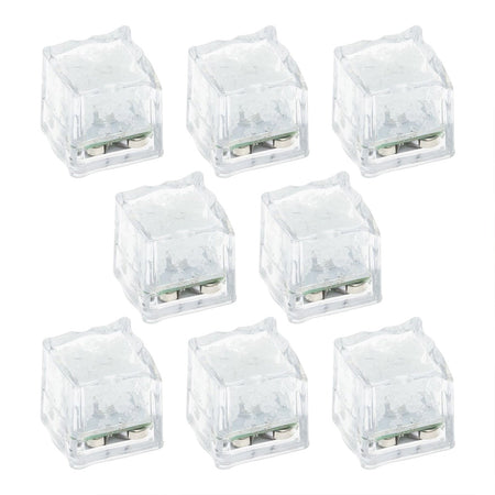 Set 8 cubetti di ghiaccio bianco ghiaccio galleggianti con led e batterie incluse.