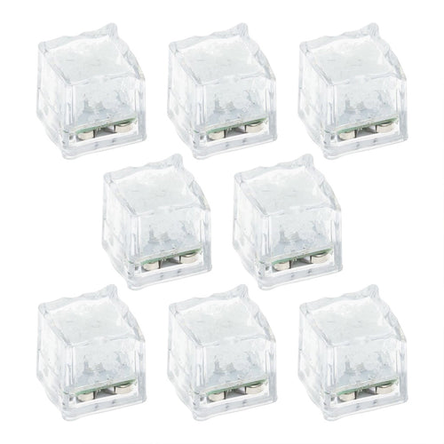 Set 8 cubetti di ghiaccio bianco ghiaccio galleggianti con led e batterie incluse.