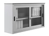 Sopralzo per armadio con top in legno e ante scorrevoli in vetro da ufficio cm. 180x45x87H