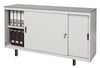 Armadio per ufficio con top in legno e ante scorrevoli metalliche cm. 180x45x99H