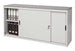 Mobile basso con ante scorrevoli e top in legno per armadio ufficio operativo cm. 180x45x87H