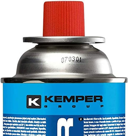 Kemper bomboletta gas 227gr / 380ml con valvola di sicurezza per lume riscaldatori cucine fornelli