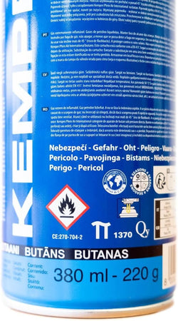 Kemper bomboletta gas 227gr / 380ml con valvola di sicurezza per lume riscaldatori cucine fornelli