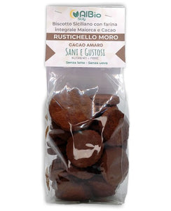 Biscotti Integrali al Cacao 180g Senza Latte, Senza Uova con Farina Antica Siciliana Maiorca Alta Digeribilità buoni snack